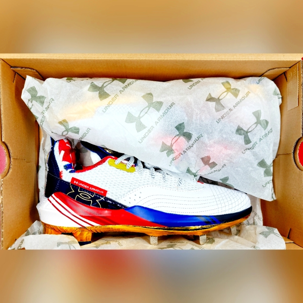 Under Armour Harper 7 ST *USA* Baseball Cleats Mens Sz 8.5 3025645-100 NIB
